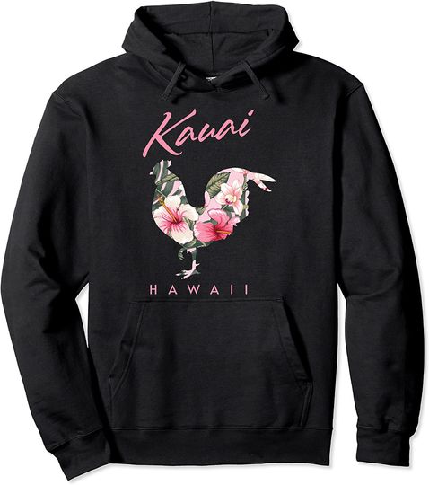 Kauai Hawaii Flower Hibiscus Chicken Lover Souvenir Pullover Hoodie