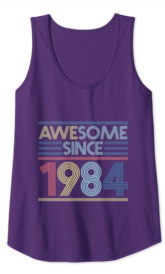 Vintage 37th Birthday Gifts - Awesome Since 1984 Tank Top