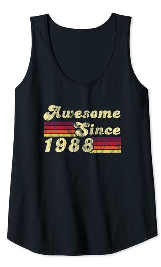 Awesome Since 1988 Birthday Retro Gift Tank Top