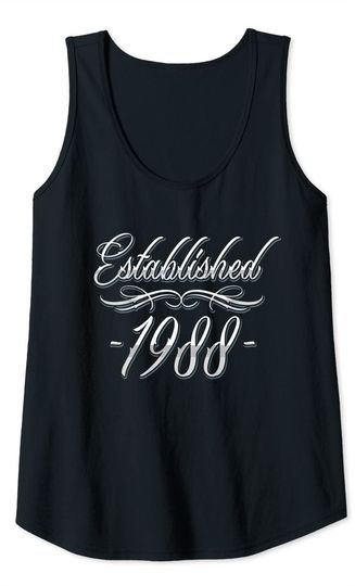 32 Year Old Tattoo Lover 1988 32nd Birthday Tank Top