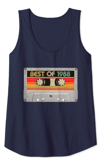 Best Of 1988 33rd Birthday Gifts Cassette Tape Vintage Tank Top