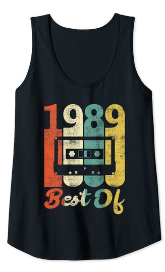 Vintage 32th Birthday Cassette 1989 Best Of Retro 80s Tank Top