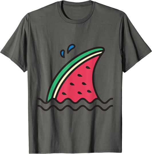 Kawaii Watermelon Shark Fin Family Summer Vacation T-Shirt