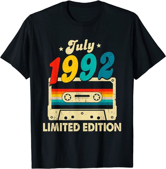 July 1992 Vintage 29th Birthday Cassette Tape 29 Years Old T Shirt