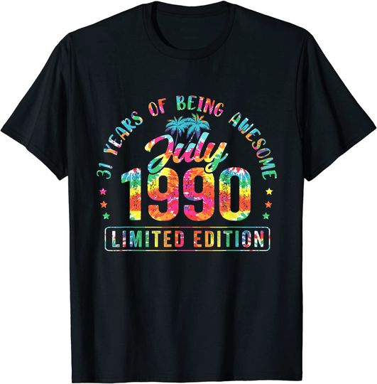 Happy 31st Birthday Vintage July 1990 Shirt 31 Years Old T Shirt