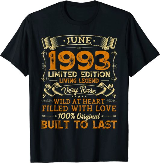 Vintage 28th Birthday June 1993 Shirt T Shirt