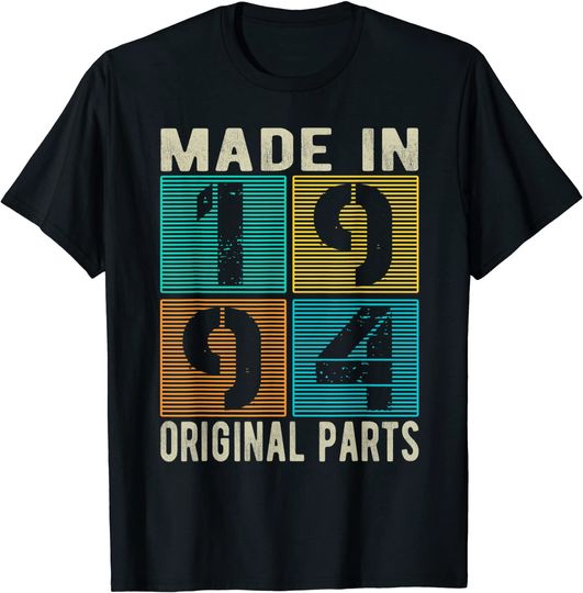 Made In 1994 Vintage Retro Original Parts Born 1994 Birthday T Shirt