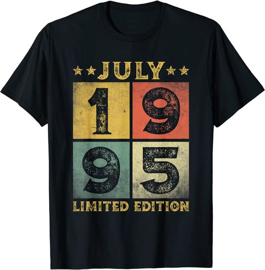 26 Years Old Vintage July 1995 Limited Edition 26th Birthday T Shirt