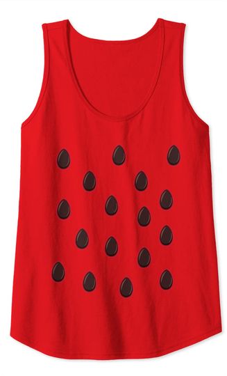 Black and red Watermelon seeds pattern Halloween Christmas Tank Top