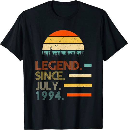 27 Years Old Retro Birthday Legend Since July 1994 T Shirt