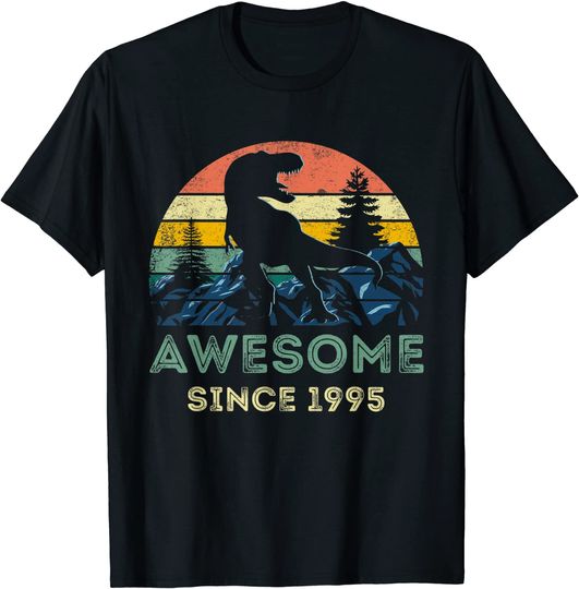 Awesome Since 1995 Dinosaur 25 Years Old 25th Birthday T Shirt