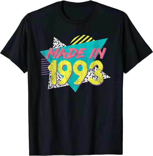Made In 1993 Retro Vintage 28th Birthday T Shirt