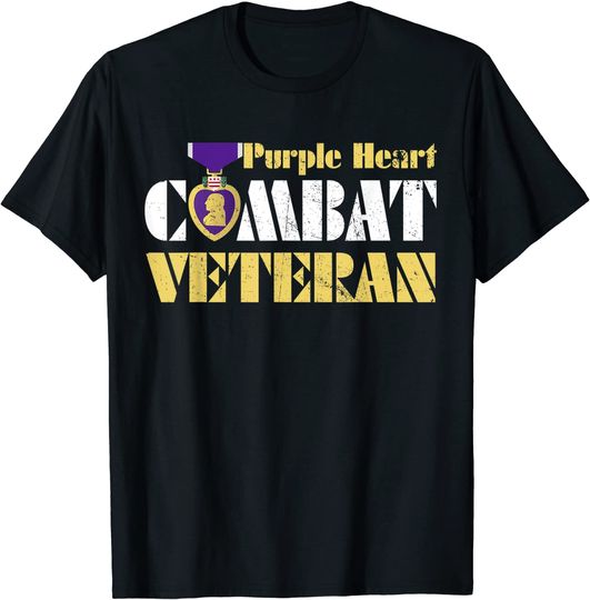 Purple Heart Combat Veteran Purple Heart Day US Military T-Shirt