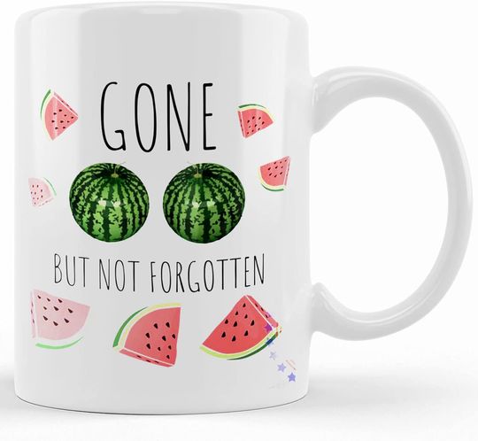 Mastectomy Coffee Mug, Breast Cancer Awareness Gift, Watermelon Mastectomy Cup, Gone But Not Forgotten, Breast Cancer Survivor