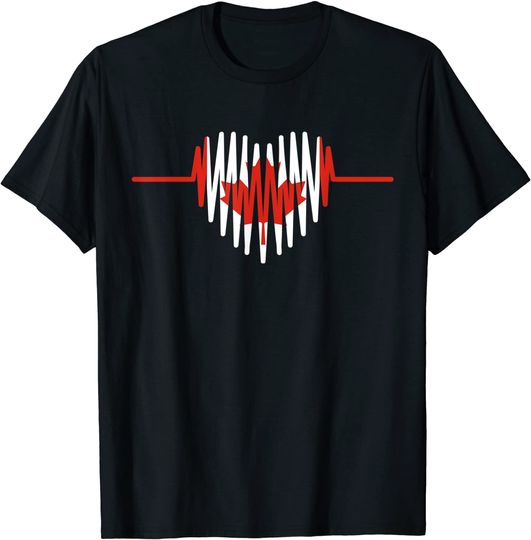 Happy Canada Day Shirt Canadian Heart Beat Rate Nurse T-Shirt