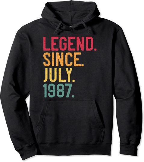 Legend Since July 1987 34th Birthday Vintage Hoodie