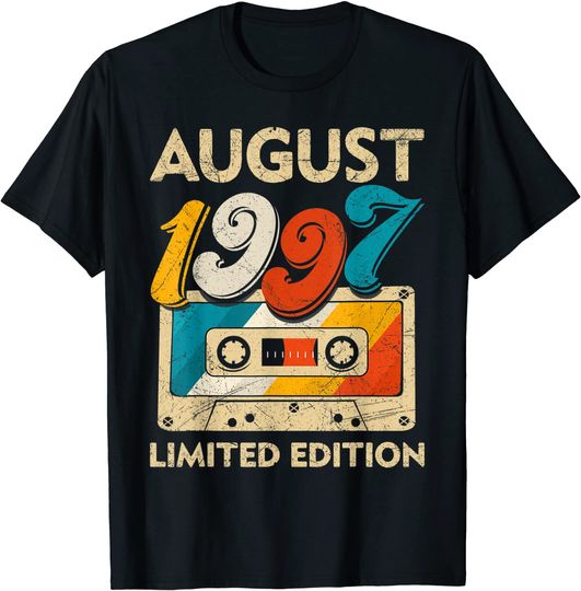 Retro August 1997 Cassette Tape 24th Birthday Decorations T Shirt