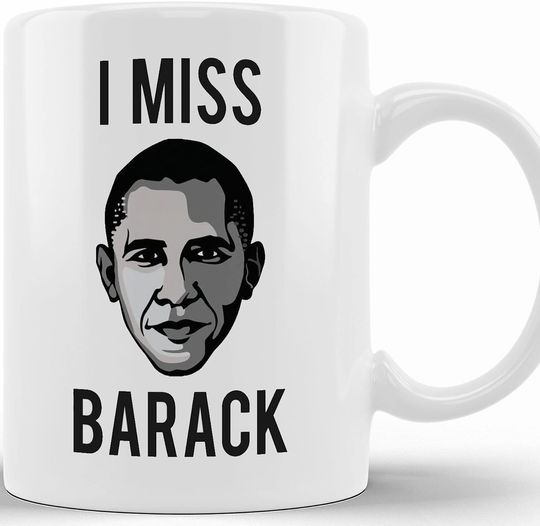SOBEA - Obama Barack Obama I Miss Barack I Miss Obama Barack Obama Mug, Ceramic Novelty Coffee Cup, Gift Ideas Christmas, Thanksgiving Day, Birthday, Anniversary.