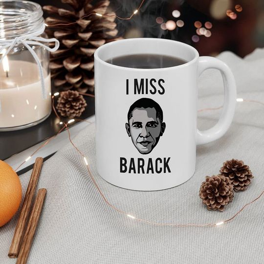 SOBEA - Obama Barack Obama I Miss Barack I Miss Obama Barack Obama Mug, Ceramic Novelty Coffee Cup, Gift Ideas Christmas, Thanksgiving Day, Birthday, Anniversary.