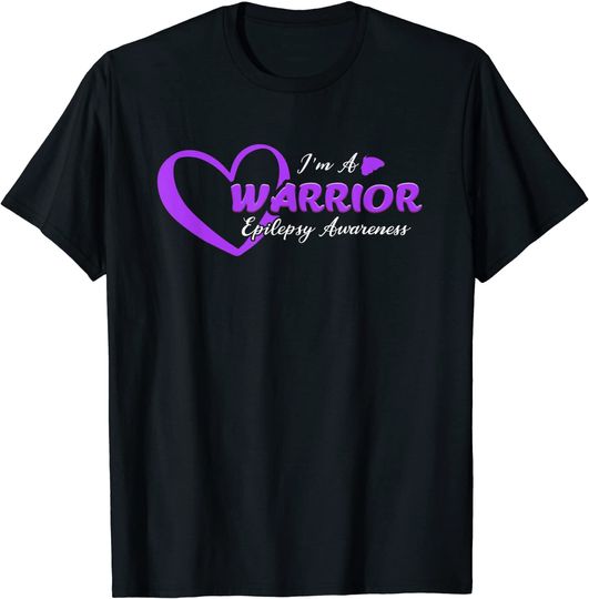 I'm A Warrior Epilepsy Awareness Day Purple Heart Butterfly T-Shirt