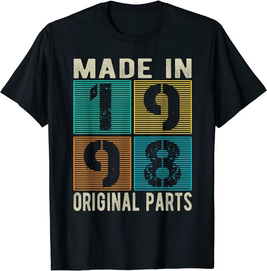 Made In 1998 Vintage Retro Original Parts Born 1998 Birthday T Shirt