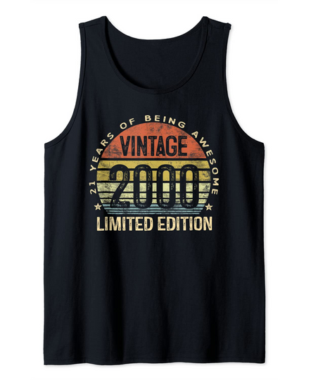 21 Year Old Gifts Vintage 2000 Limited Edition  Tank Top