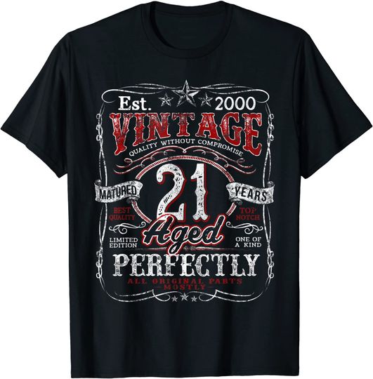 Vintage 21st Birthday 2000 Limited Edition Born In 2000 T Shirt