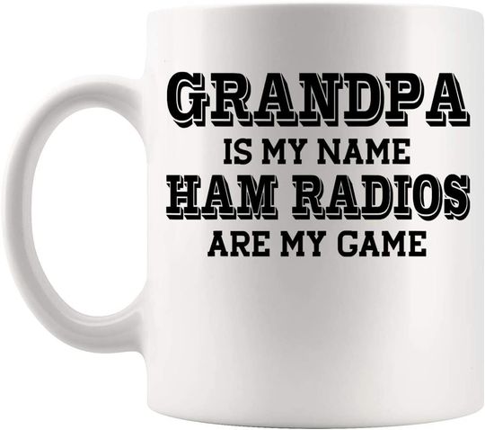 Man Grandfather Grandpa Father's day Old Ham Radios Gift Grandpa Parents Day Cup Mug Grandfather Father's Day