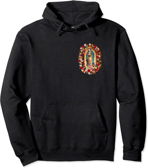 Our Lady of Guadalupe Mexico Virgin Mary Tilma on Back Hoodie