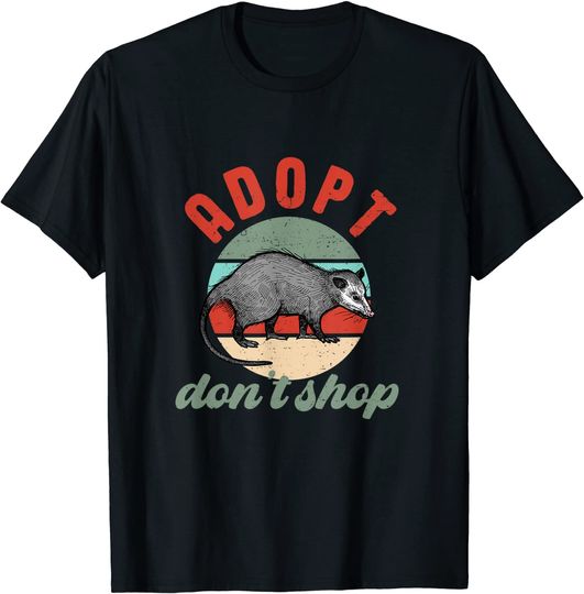 Vintage Retro Opossum Adopt Don't Shop Possum T-Shirt