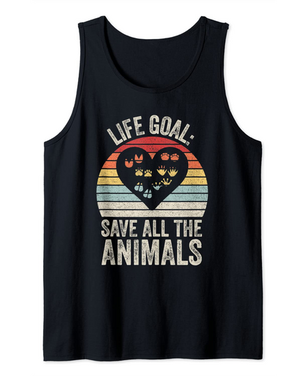 Retro Life Goal Save All The Animals Wildlife Rescue Animal Tank Top