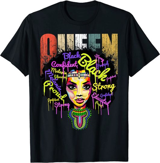 African Queen Educated Black T Shirt
