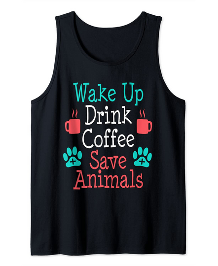 Animal Dog Cat Rescue Drink Coffee Tank Top