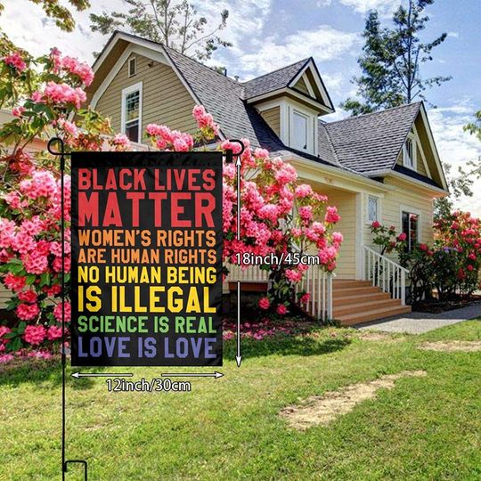 Love is Love Black Lives Matter Garden Flag