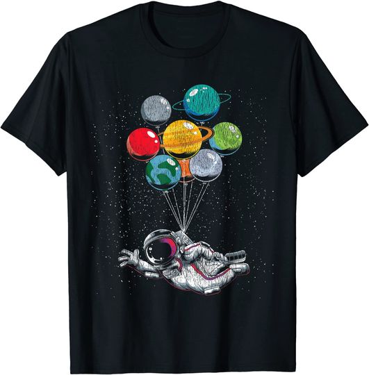 Space Travel Astronaut Kids Planets Balloons Space Science T-Shirt