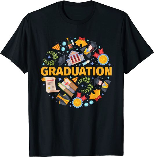 Graduation 2021 Circle Illustration Men Women T-Shirt