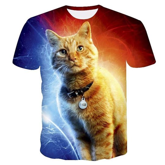 Men Unisex Tee T shirt 3D Print Cat Graphic Prints