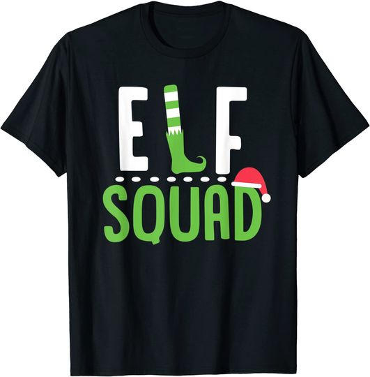 Elf Squad Christmas Xmas Santa Helpers Watching Naughty Kids T-Shirt