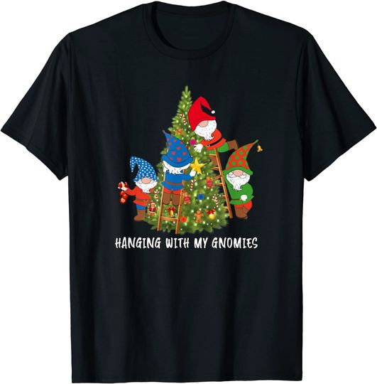 Christmas Gnome Hanging with My Gnomies Tree Holiday T-Shirt