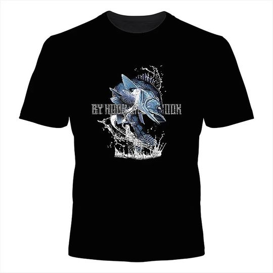 Men's Unisex Tee T shirt Hot Stamping Graphic Prints Fish Animal Cotton Basic Fashion