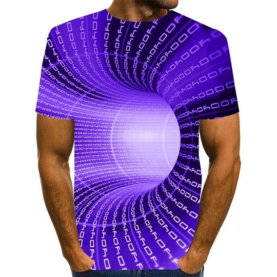 Men T-shirt Graphic 3D  Short Sleeve Daily Tops Basic