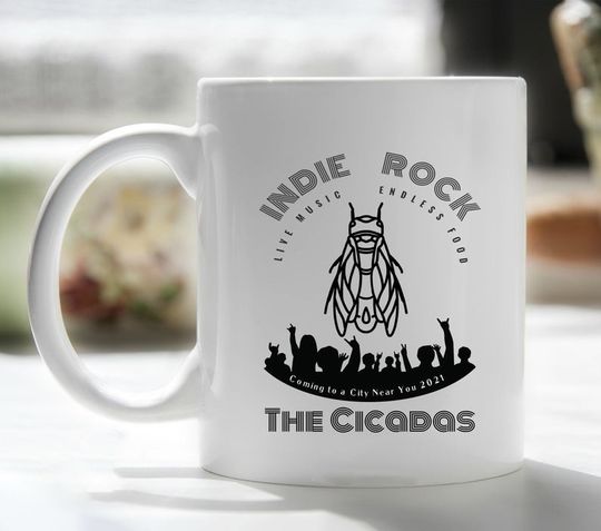 Funny Indie Rock Cicada Brood X 2021 Mug, Cicada Invasion Mug, Entomologist Gift, Insect Lover Gift