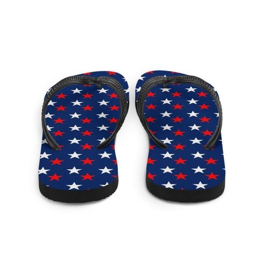 Unisex Slippers, Patriotic Stars, Flip Flops, July 4th Design