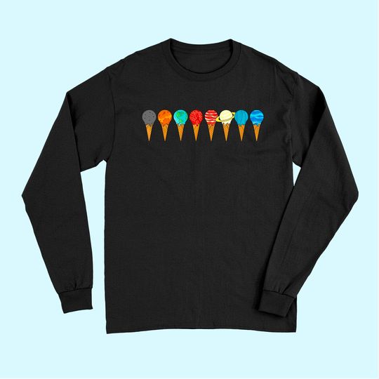 Solar System Ice Cream Planets Long Sleeves