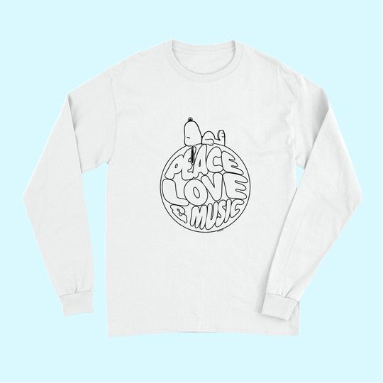 Peanuts Woodstock 50th Anniversary Peace Love and Music Long Sleeves