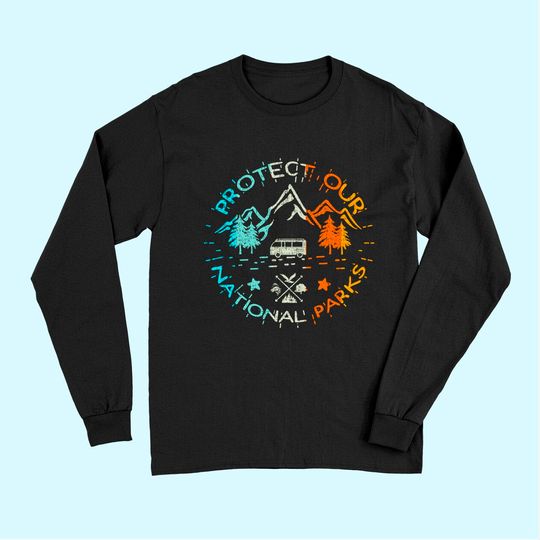 Protect Our US 59 National Parks Preserve Camping Hiking Tee Long Sleeves
