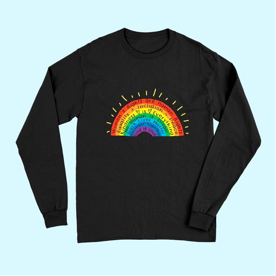 Gay Pride Human Rights Black Lives Matter Love Is Love Long Sleeves
