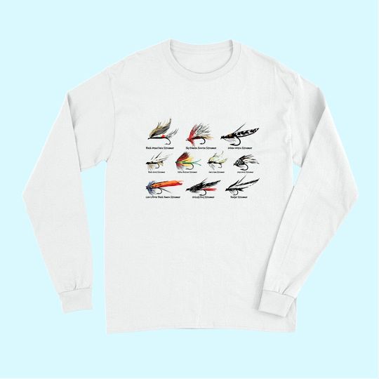 Vintage Fly Fishing Lures in Color Long Sleeves Long Sleeves