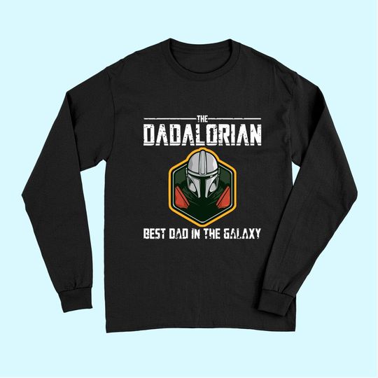 Mens Retro The Dadalorian Graphic Father's Day Tees Vintage Best Long Sleeves