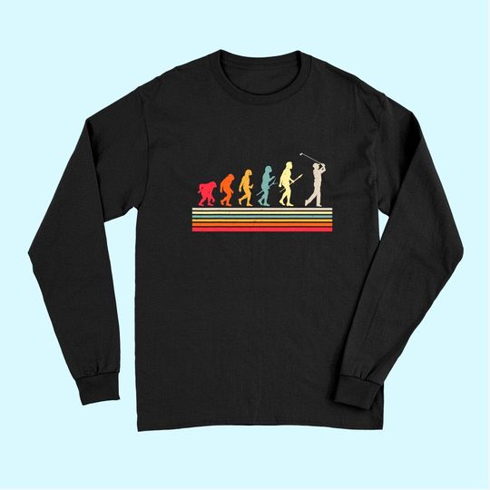 Retro Golf Evolution Gift For Golfers & Golf Players Long Sleeves